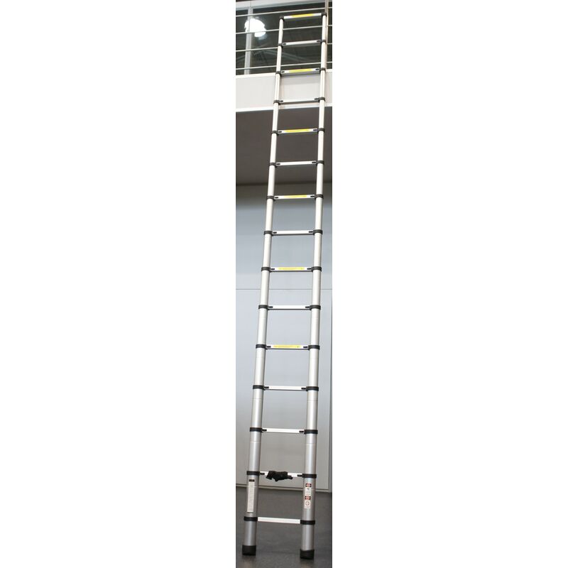 Escalera Extensible, Escalera Telescópica, Escalera Plegable, Aluminio, 14Peldaños, 4.4m - MADER®  Hardware - MADER HOME