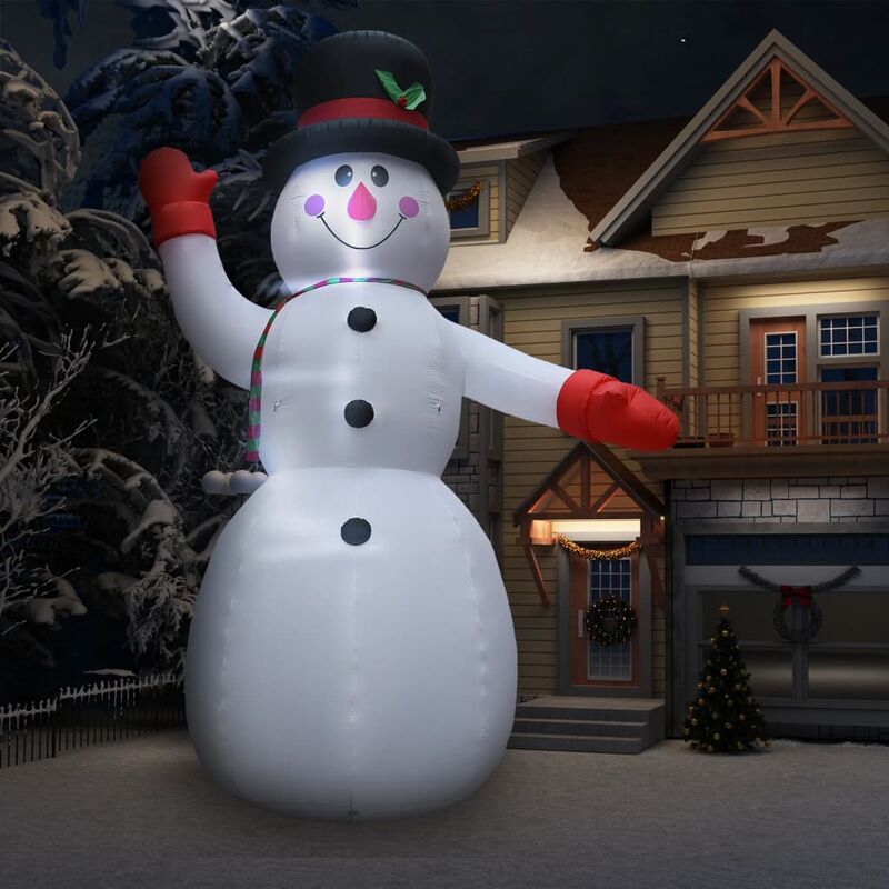 Muñeco de nieve inflable de Navidad con LED IP44 600 cm XXL - VIDAXL