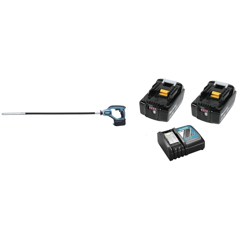 Makita DVR450RME 18V Li-Ion batería Vibrador de hormigón set (2x baterías 4.0Ah) - 1200mm