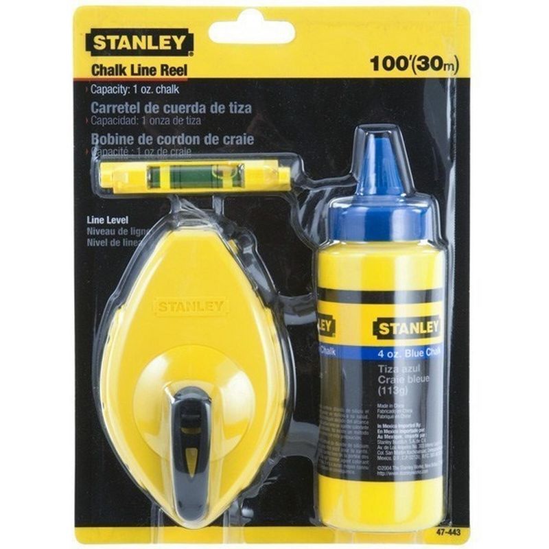 STANLEY 0-47-443 - Cordel de trazado kit Stanley 30m polvo nivel de cordel