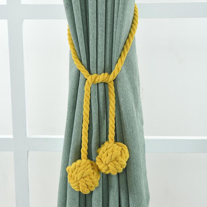 1 par Cortina abrazaderas cortina cuerda cuerda hebilla Retenciones con doble bola, amarillo