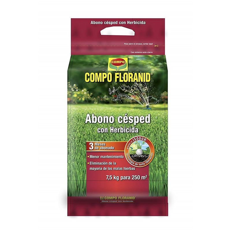 Abono césped con herbicida Floranid 7,5 Kg - Compo