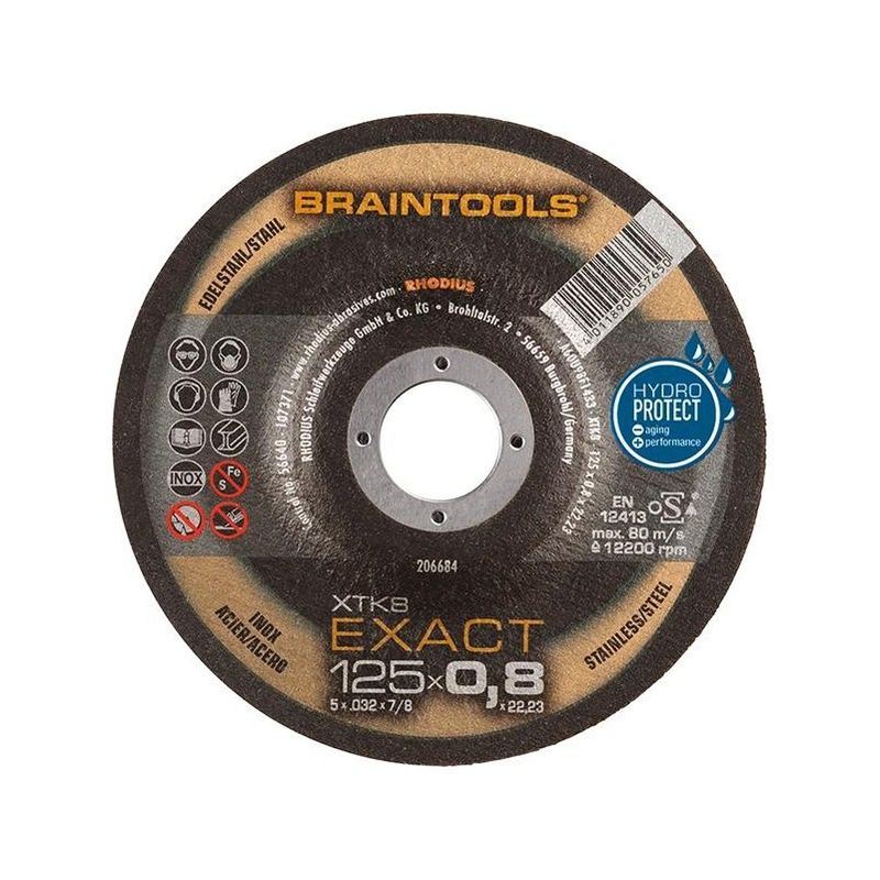 Disco de corte XTK8 EXACT 125 x 0,8mm acodado - Rhodius