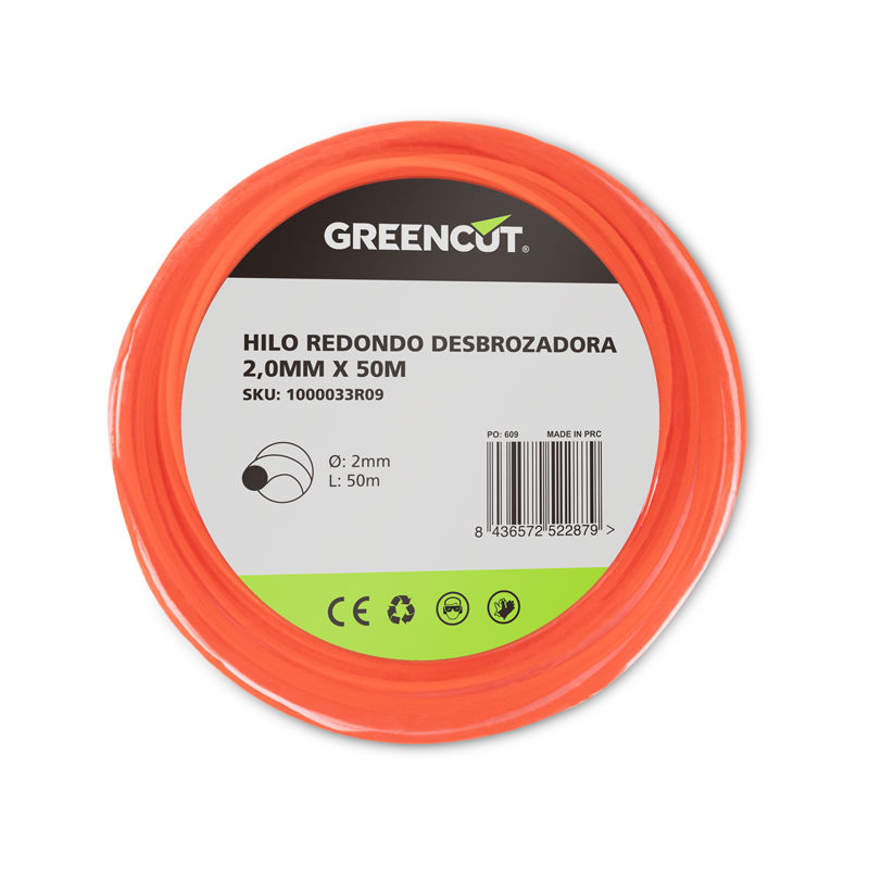 Greencut - Hilo redondo 2,0mm x 50m desbrozadora