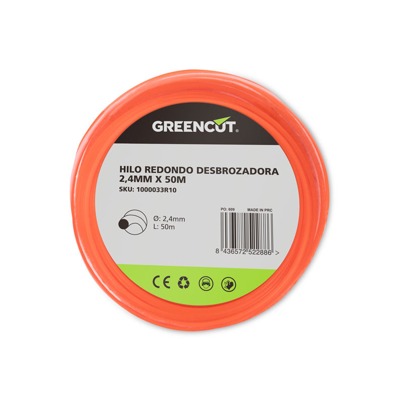 Greencut - Hilo redondo 2,4mm x 50m desbrozadora