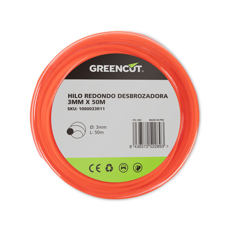 Greencut - Hilo redondo 3,0mm x 50m desbrozadora