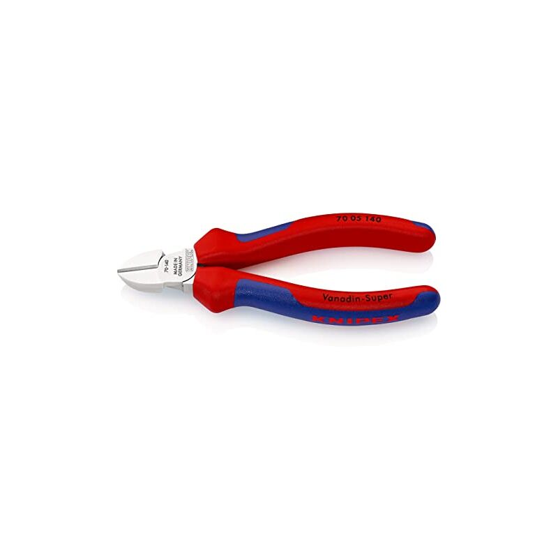 KNIPEX 70 05 140 Alicate de corte diagonal cromado con fundas en dos componentes 140 mm