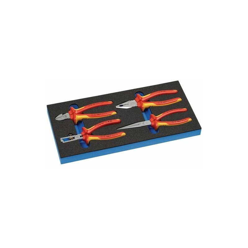 KNIPEX Juego de alicates B.185xT.385xH.30mm1/3 Módulo de herramientas de 4 piezas Alicates VDE Knipex