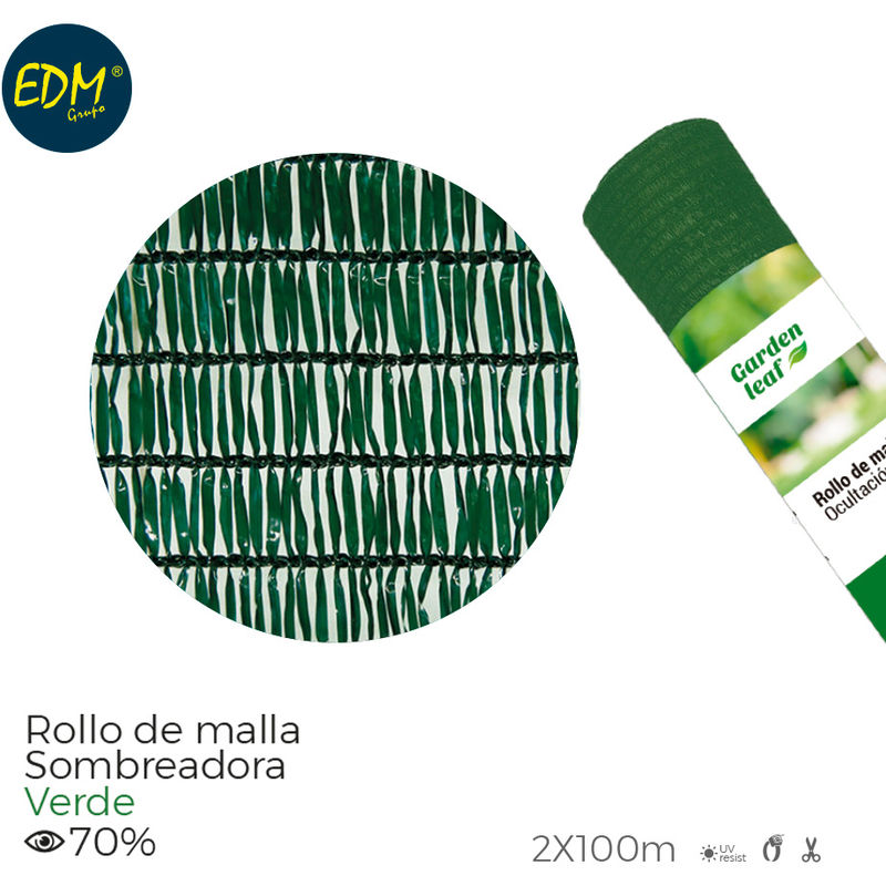 Rollo malla verde 70% 2x100mts - EDM