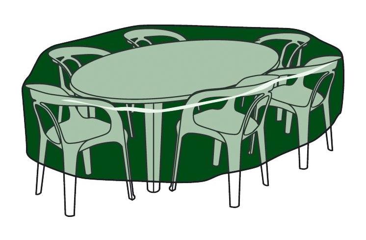 Funda circular cubre mesas y sillas de poliéster ⌀ 325 cm x 90 cm