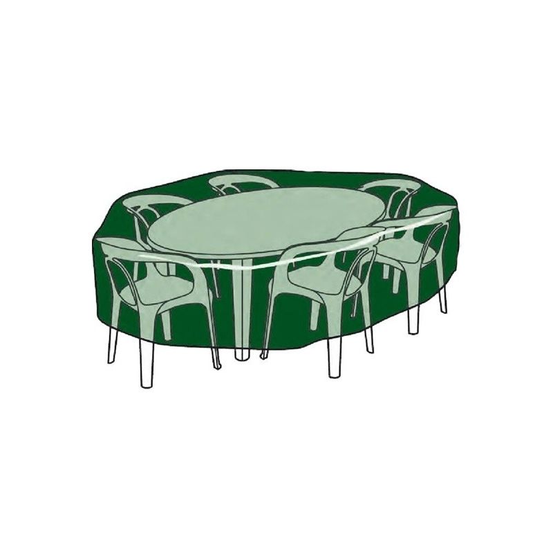 Funda circular cubre mesas y sillas de poliéster ⌀ 205 cm x 90 cm
