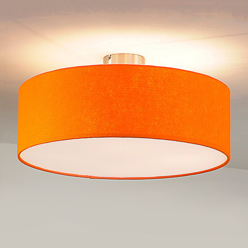 Lámpara de techo Gala, 50 cm, fieltro, naranja - LUCANDE