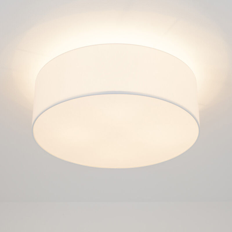 Lámpara LED de techo Gala, 50 cm, cretona, blanco - LUCANDE
