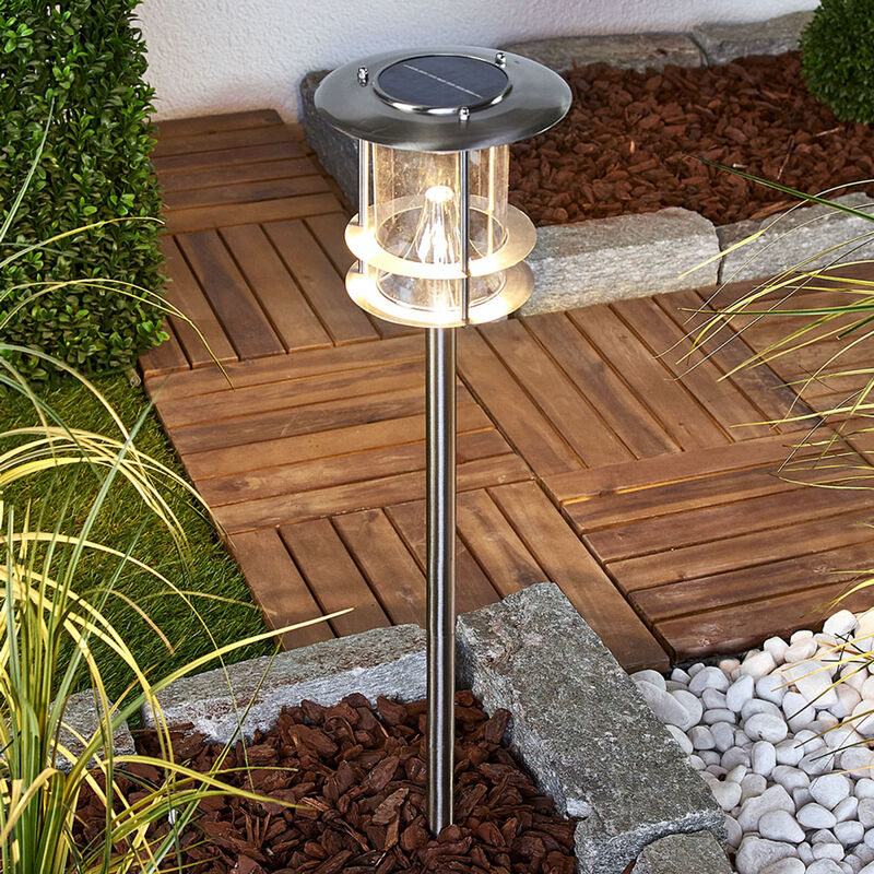 Lámpara solar LED Sumaya de acero inoxidable - LAMPENWELT