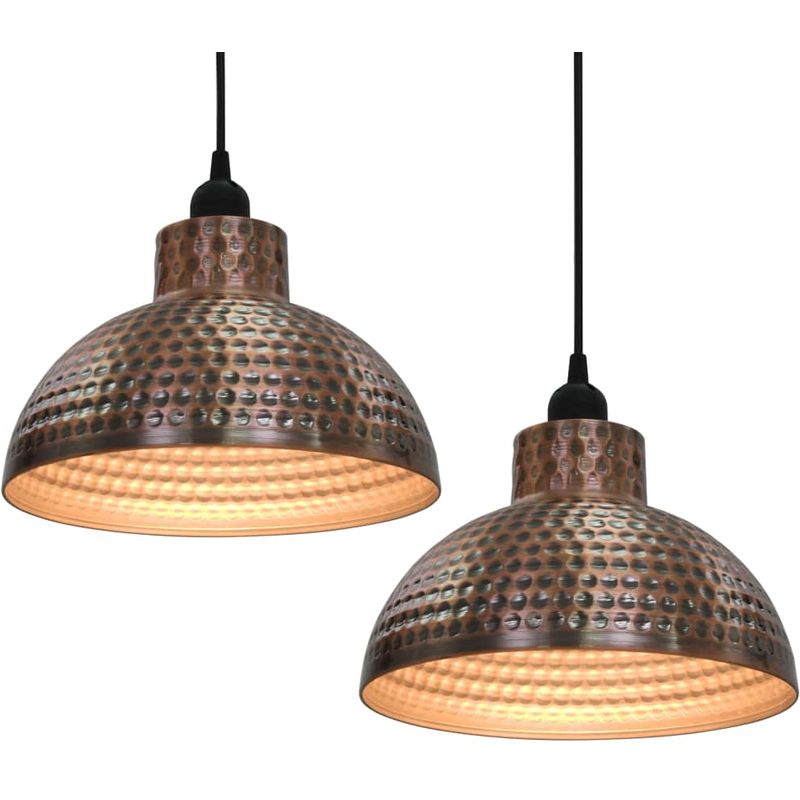 Lámparas de techo semiesféricas 2 unidades color cobre - Hommoo