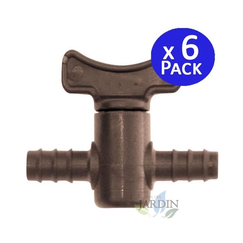 Llave de paso goteo 7mm. 6 unidades