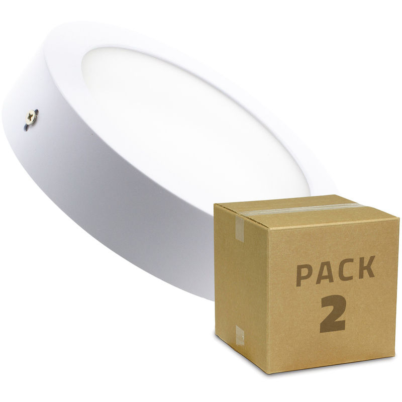 Pack Plafones LED Circular 12W (2 un) Blanco Cálido 2800K - 3200K - EFECTOLED
