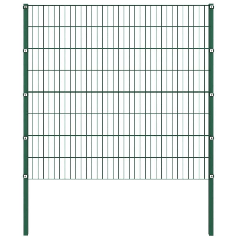 Panel de valla con postes hierro verde 1,7x1,6 m - VIDAXL
