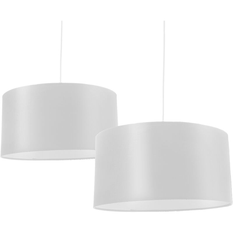 Set de 2 lámparas de techo modernas de algodón blancas - LOLAHOME