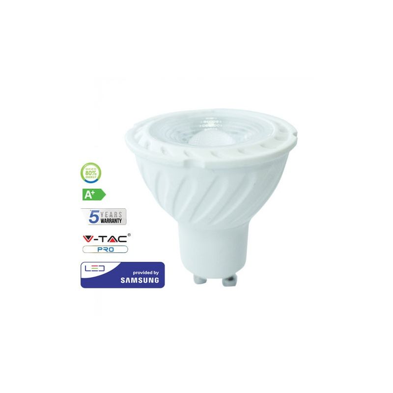 Bombilla LED Samsung GU10 7W 38° 220V PRO Temperatura de color - 3000K Blanco cálido - V-tac