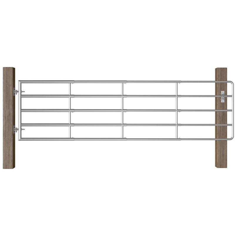 Cancela de 5 barras para campo acero plateado (115-300)x90 cm - ASUPERMALL