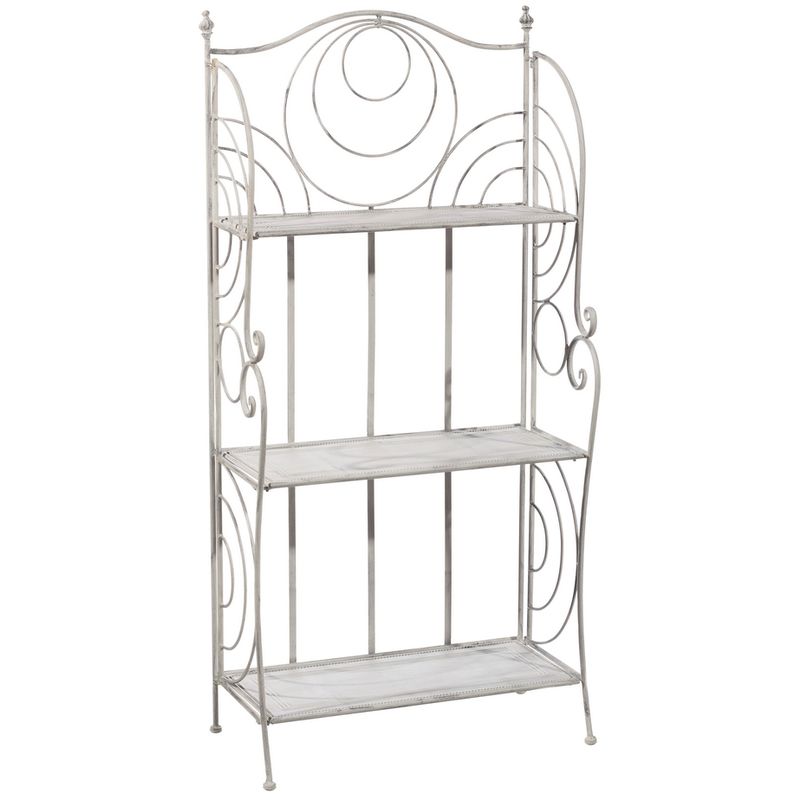 Estantería exterior de metal vintage para plantas blanca de125x31x60 cm - LOLAHOME