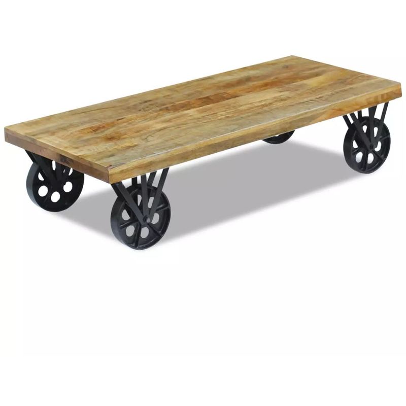 Mesa de centro madera de mango 120x60x30 cm - Hommoo