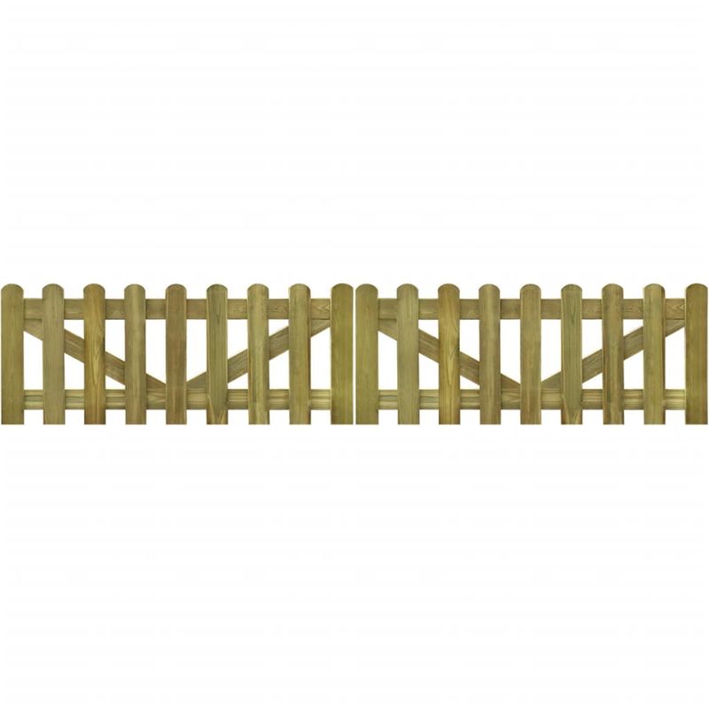 Hommoo Puerta de valla madera impregnada 2 unidades 300x60 cm