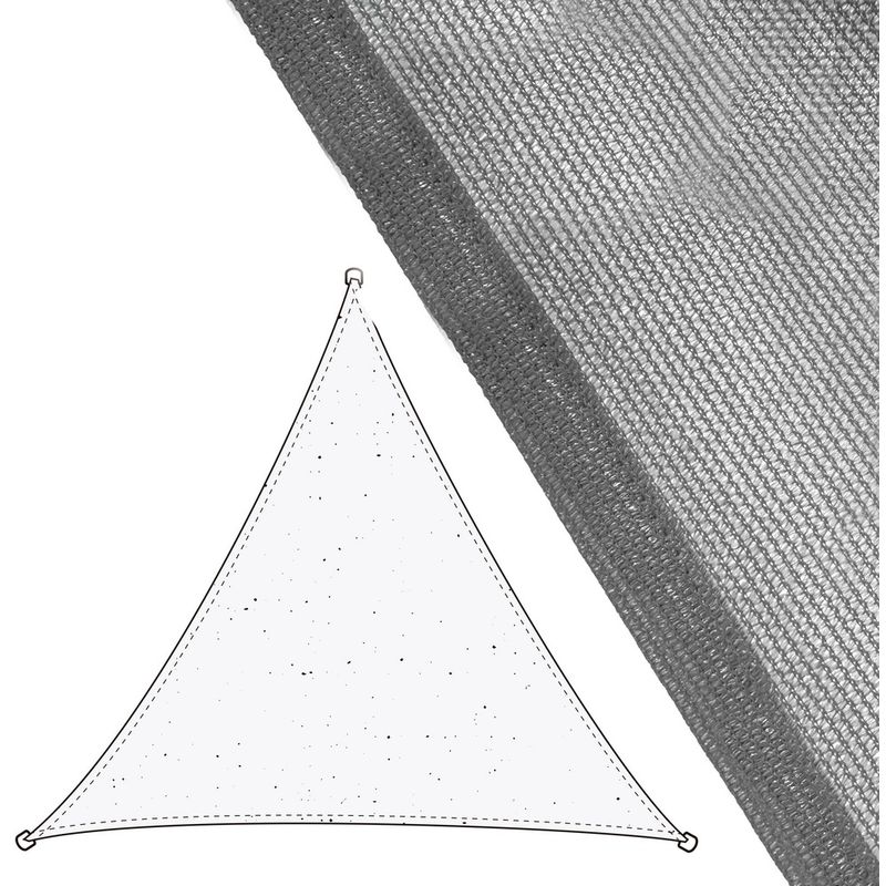 Lolahome - Toldo vela de sombreo triangular gris de fibra HDPE de 5x5x5 metros
