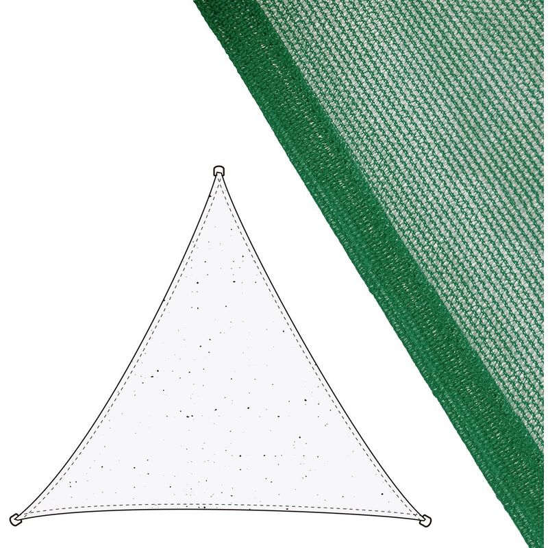 Lolahome - Toldo vela de sombreo triangular verde de fibra HDPE de 3,5x3,5x3,5 metros