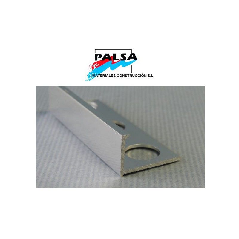 PERFIL ALUMINIO PLATA BRILLO 12 mm - Palsa Materiales Construcción S.L