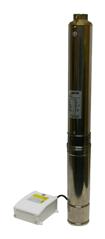 Varan Motors - 4STM3-10 Bomba de agua sumergida para pozos profundos y perforación, 4m³/h - 80m, 750Watt - Gris