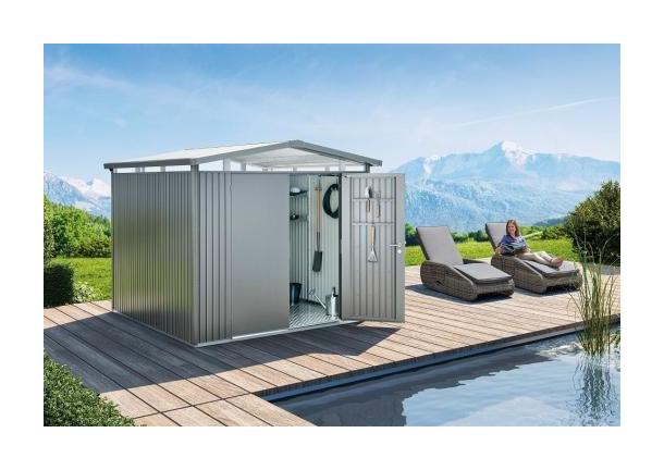 Caseta Cobertizo Metalica Biohort Panorama P1 Color Plata Metalizada Puerta Standard