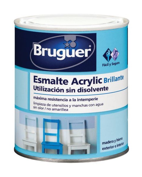 Esmalte acril bri. 250 ml bl/perm int/ext s/olor - Bruguer