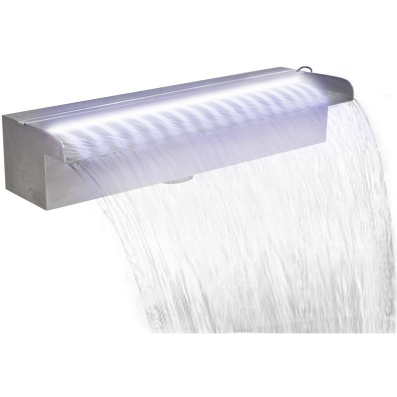Fuente cascada rectangular LED piscina acero inoxidable 45 cm - VIDAXL