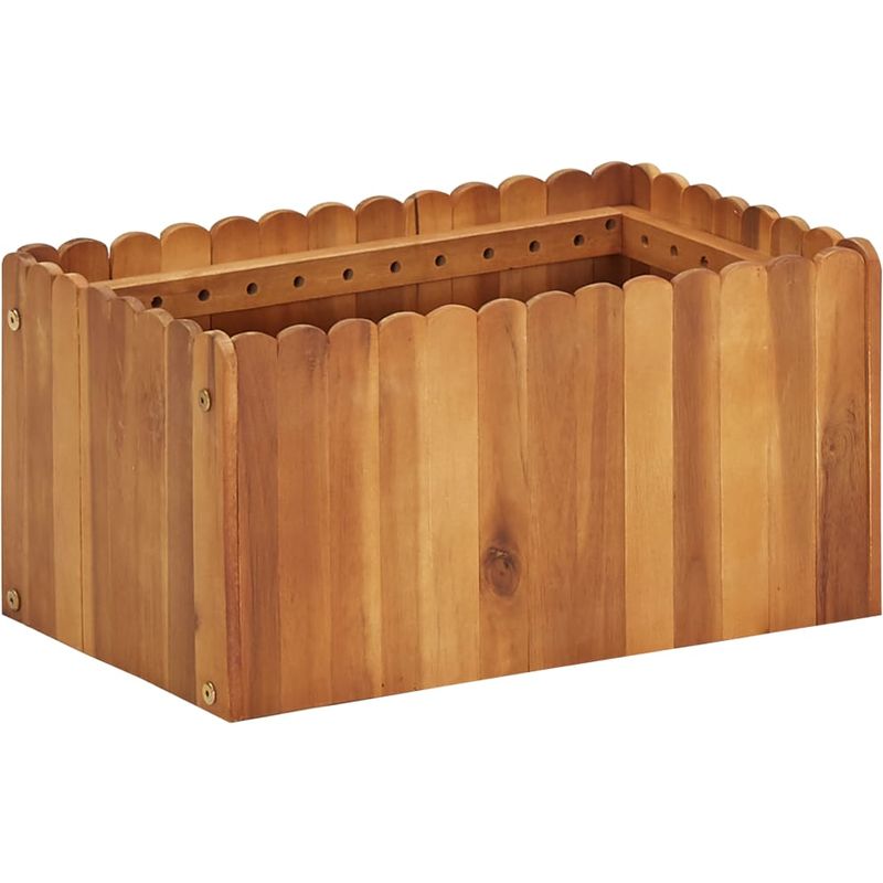 Hommoo Jardinera de madera maciza de acacia 50x30x25 cm