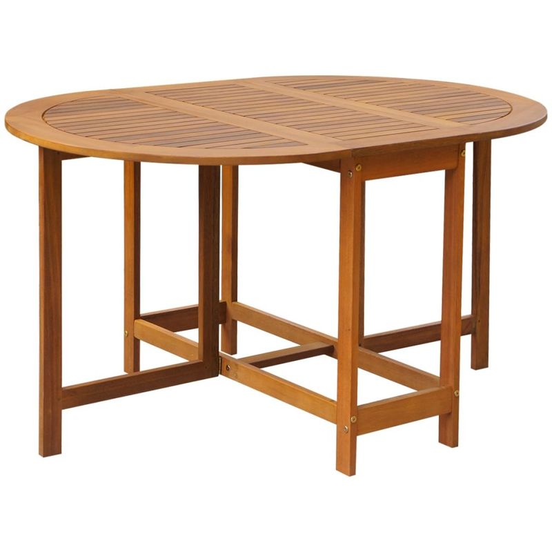 Hommoo Mesa de jardín madera maciza de acacia 130x90x72 cm