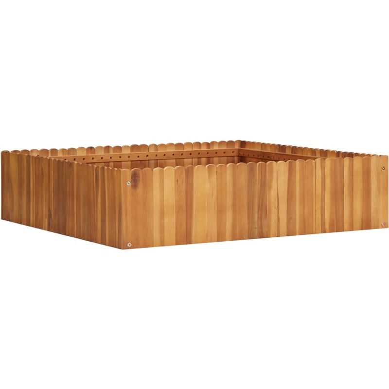 Jardinera de madera maciza de acacia 100x100x25 cm - Hommoo