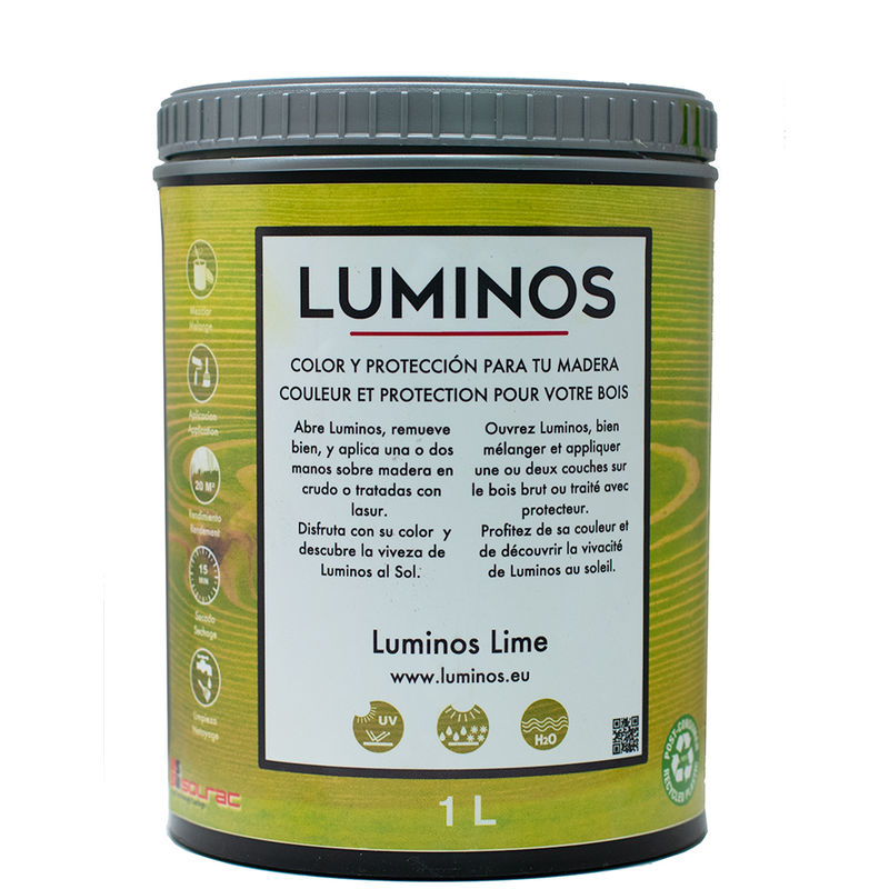 LUM1108 - LIME - Lasur al Agua Protector Madera Exterior Color Lima. 1L - Luminos