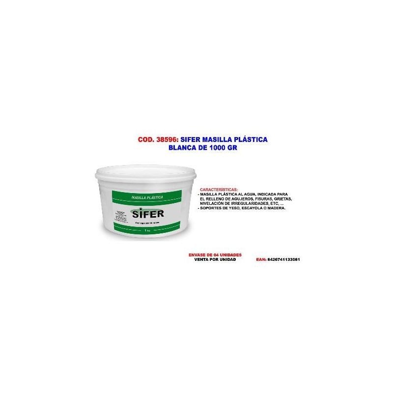 Mibricotienda - sifer masilla plastica blanco 1000 gr
