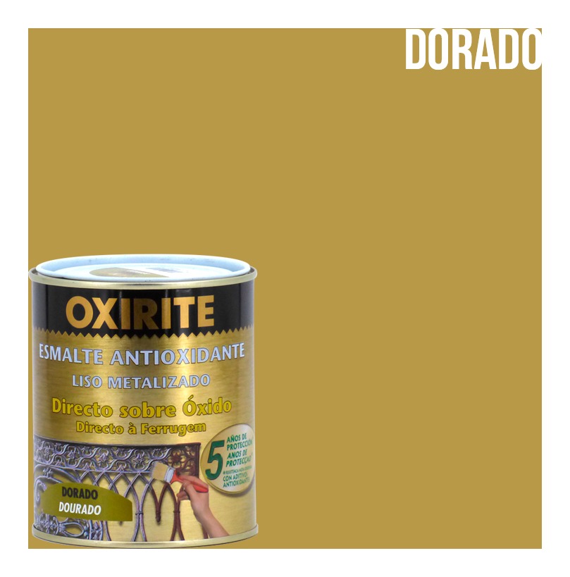 Pintura antioxidante liso metalizado 750 ml Oxirite  Dorado - XYLAZEL
