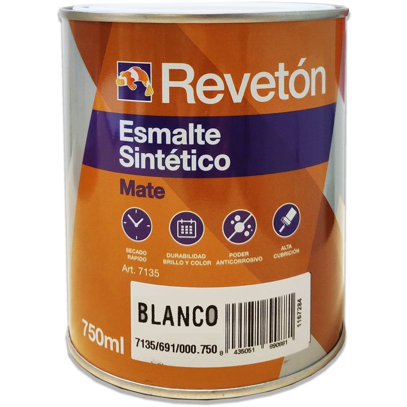 ESMALTE MATE BLANCO 750 ML - Reveton