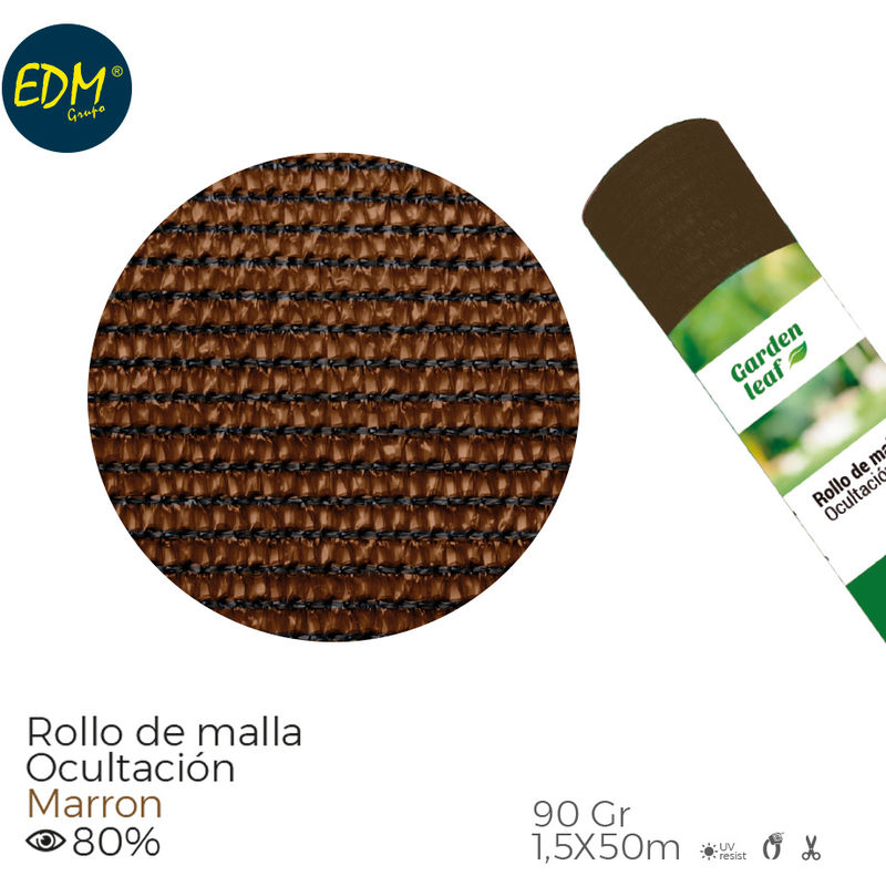 Rollo malla marron 80% 90gr 1,5x50mts - EDM