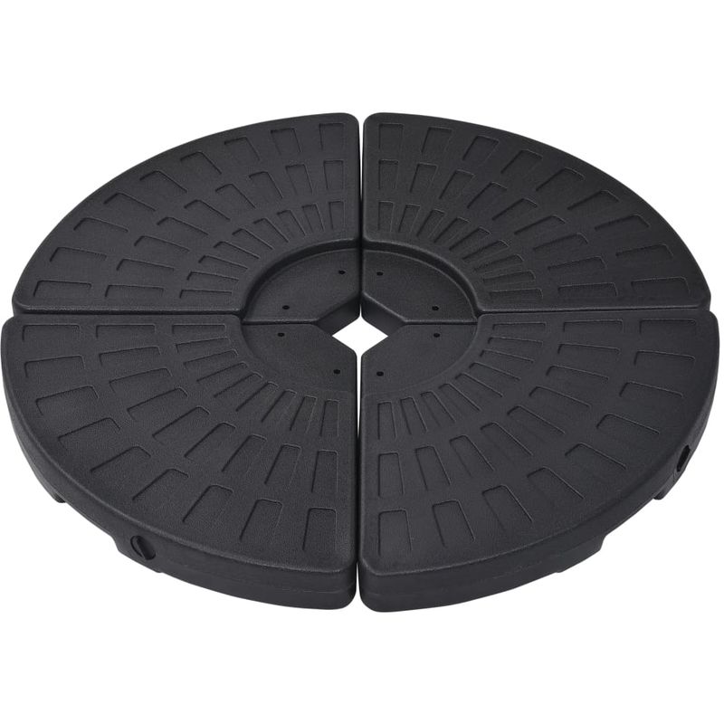Soporte de sombrilla en forma de ventilador 4 piezas negro - Negro - Vidaxl