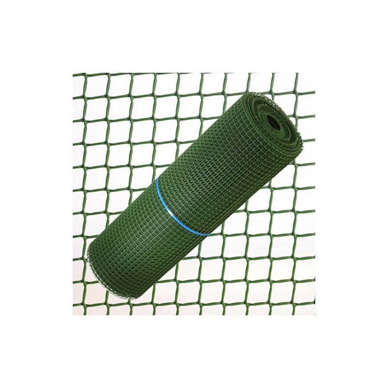 Tela cuadrada plastico 2,0 cm. x 1 metro verde rollo 25 metros