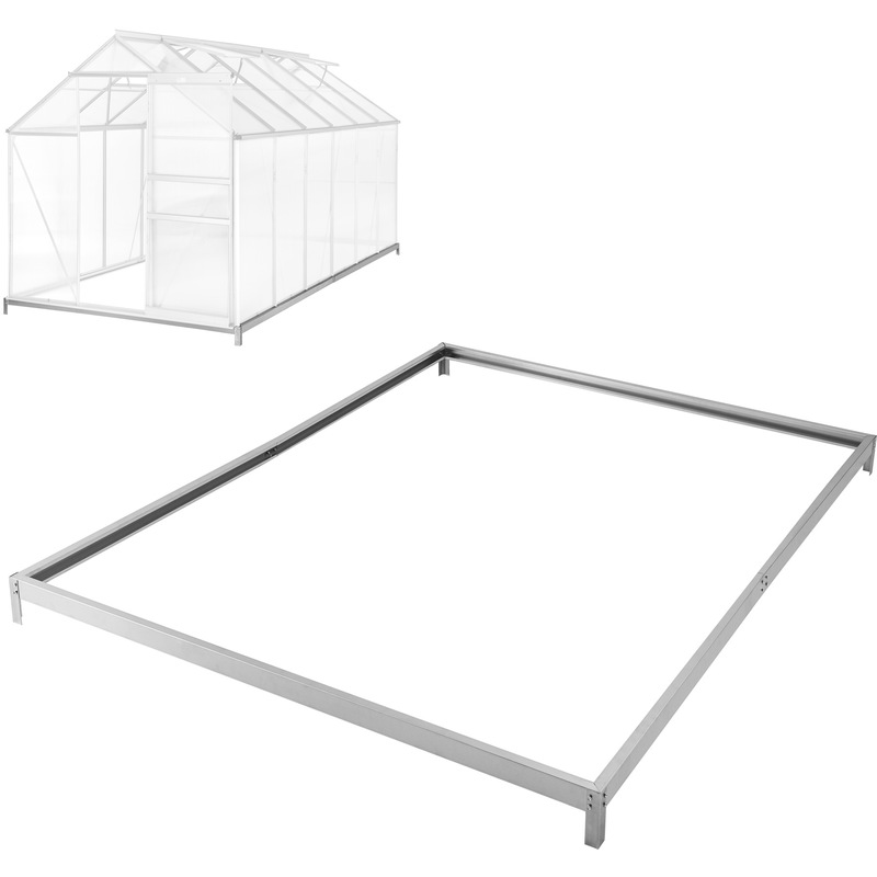 Cimientos para invernadero - base para invernadero de acero, esquinas con estacas para sujetar al suelo, base estable para anclaje al suelo - 375 x