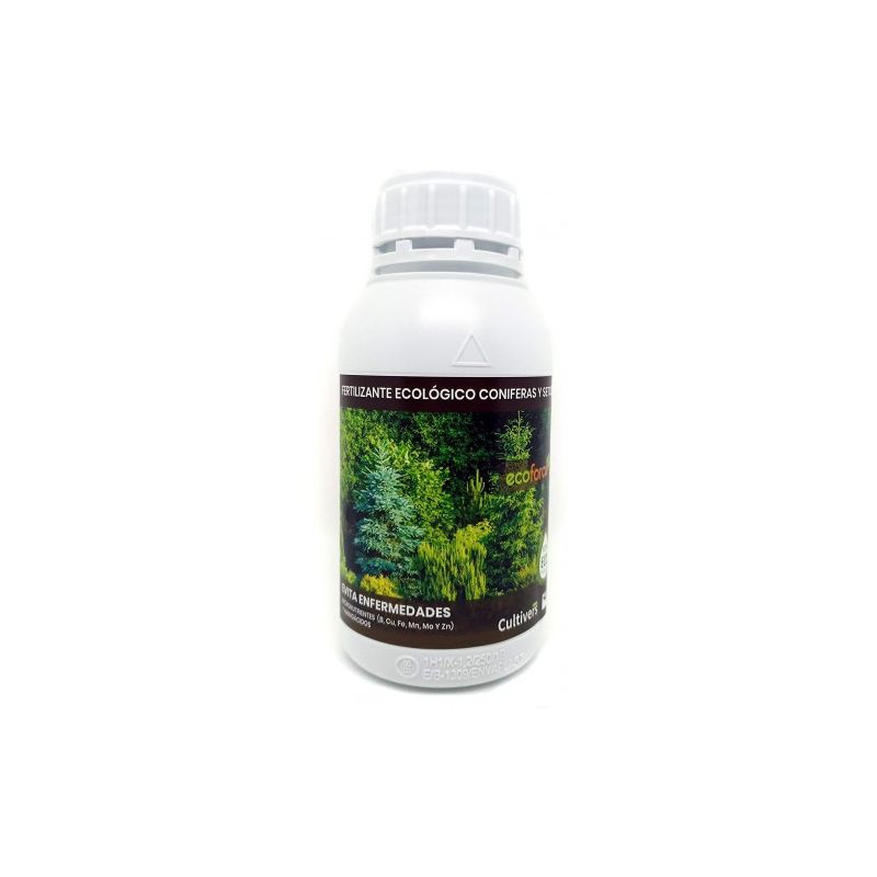 CULTIVERS Fertilizante Líquido para Coníferas y Setos Ecológico de 500 ml. Abono 100% Orgánico y Natural. Evita Enfermedades - ECOFORCE