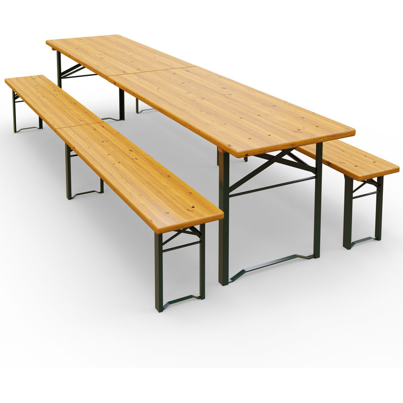 Deuba Conjunto de mesa y bancos de jardín plegables muebles cerveceria camping mesa de 220x50x75cm