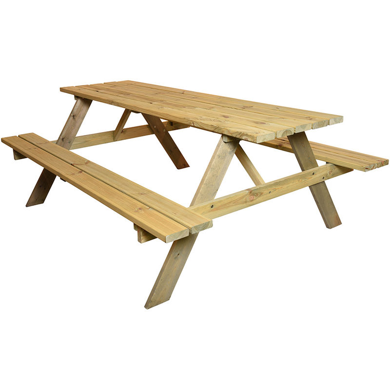 EDM - Mesa de picnic de madera 200x128cm madera fsc