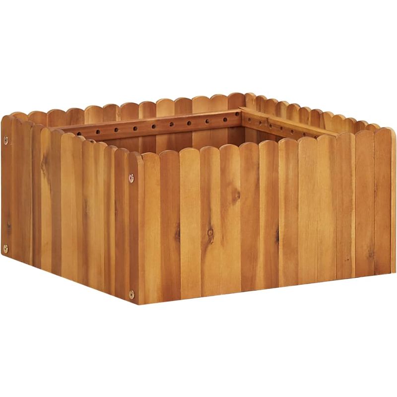 Asupermall - Jardinera de madera maciza de acacia 50x50x25 cm